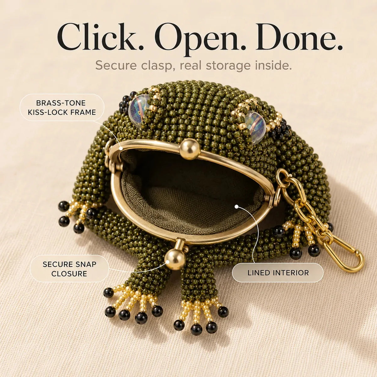 Ribbita – Beaded Frog Coin Purse
