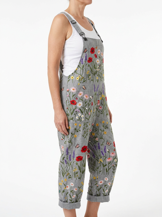 Comfortable Printed Overalls
