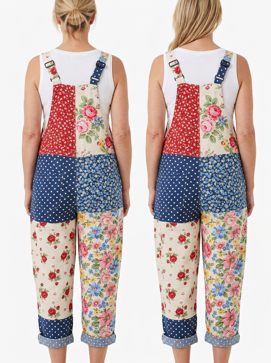 Comfortable Printed Overalls