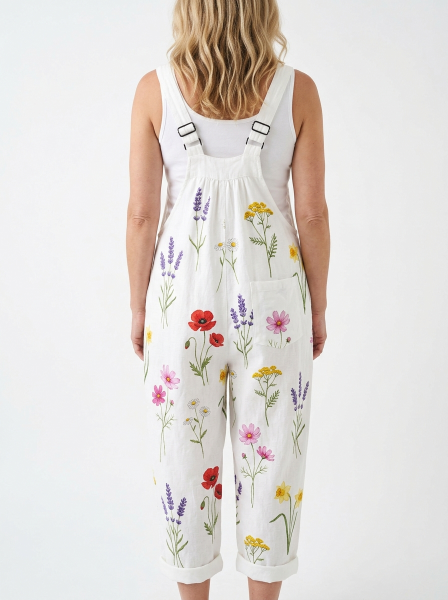 Comfortable Printed Overalls