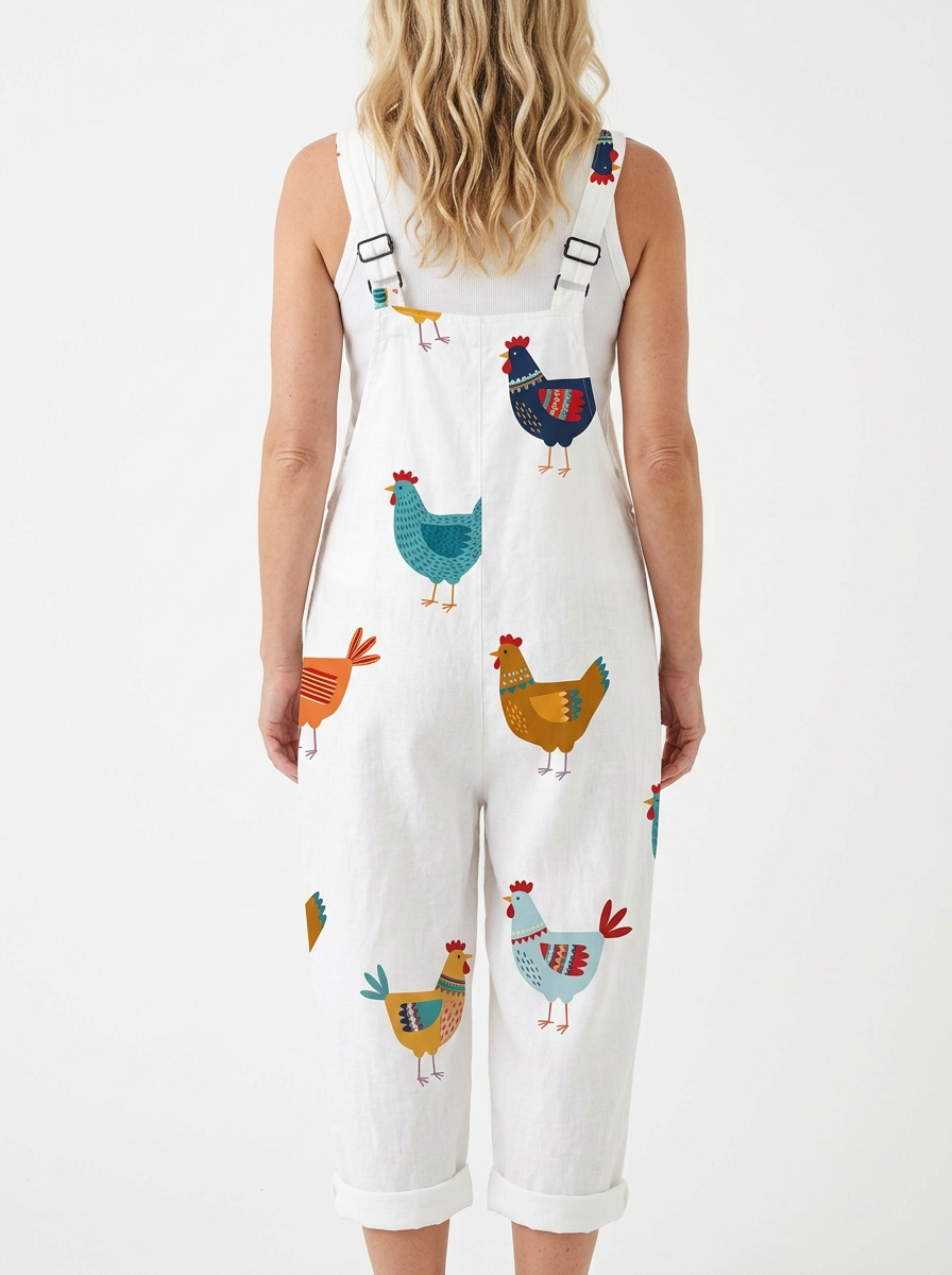 Comfortable Printed Overalls