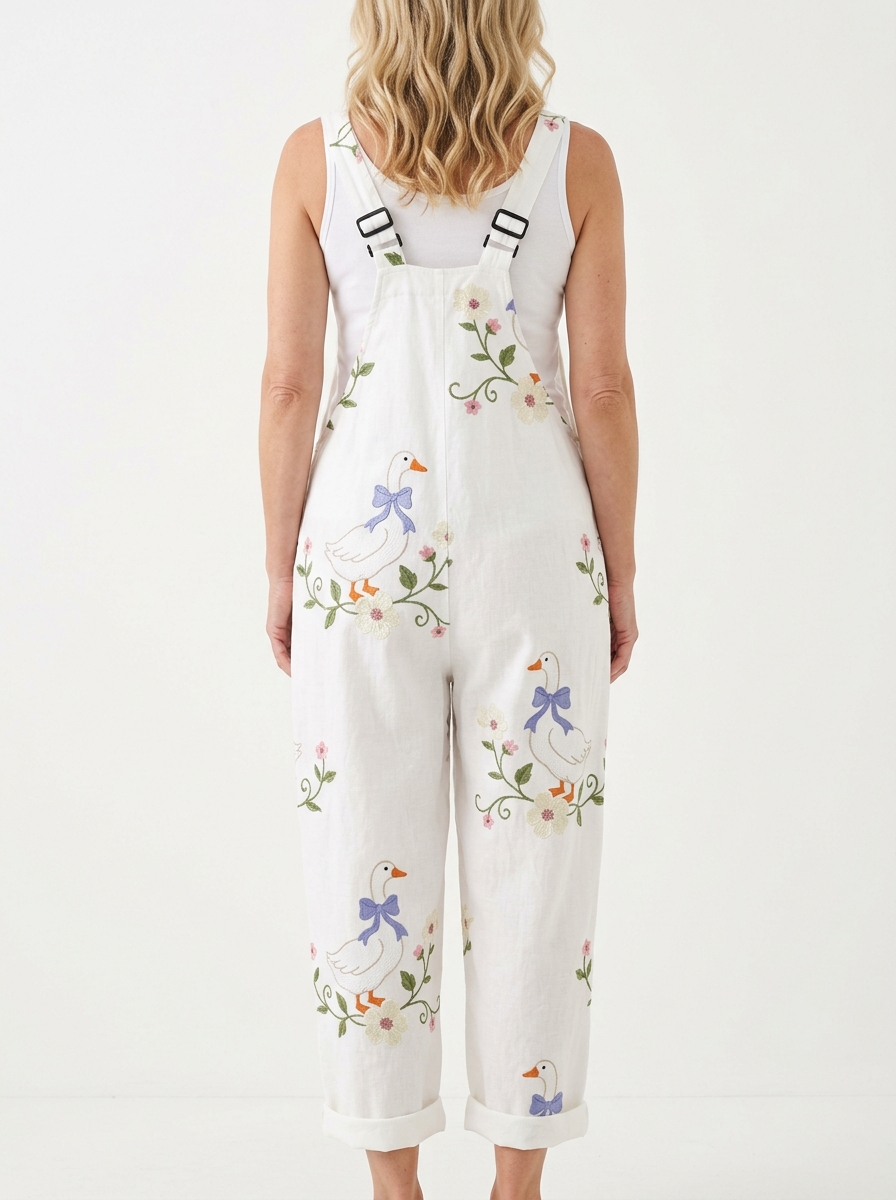 Comfortable Printed Overalls