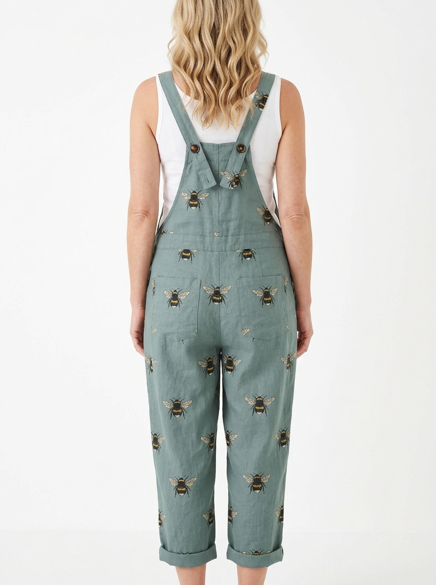 Comfortable Printed Overalls
