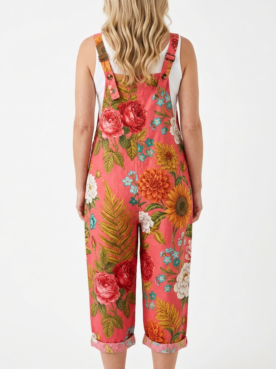 Comfortable Printed Overalls