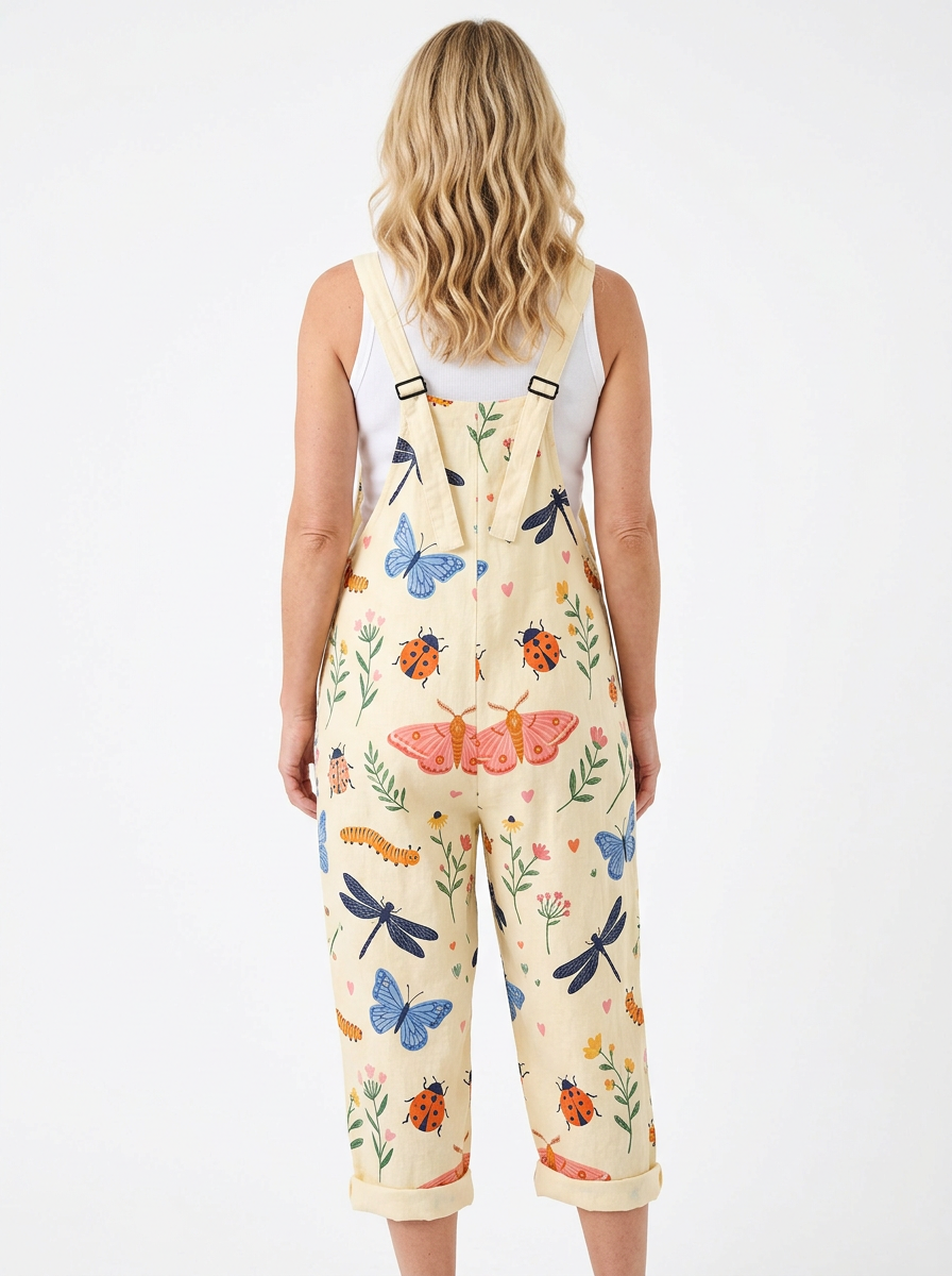 Comfortable Printed Overalls