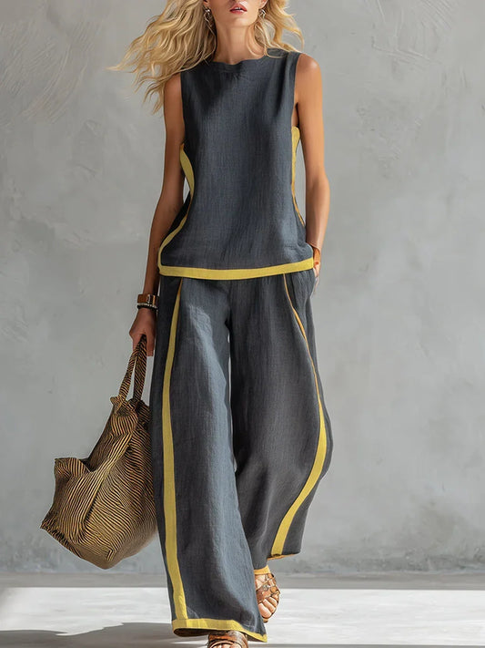 Piper | Contrast-Trim Two-Piece Set