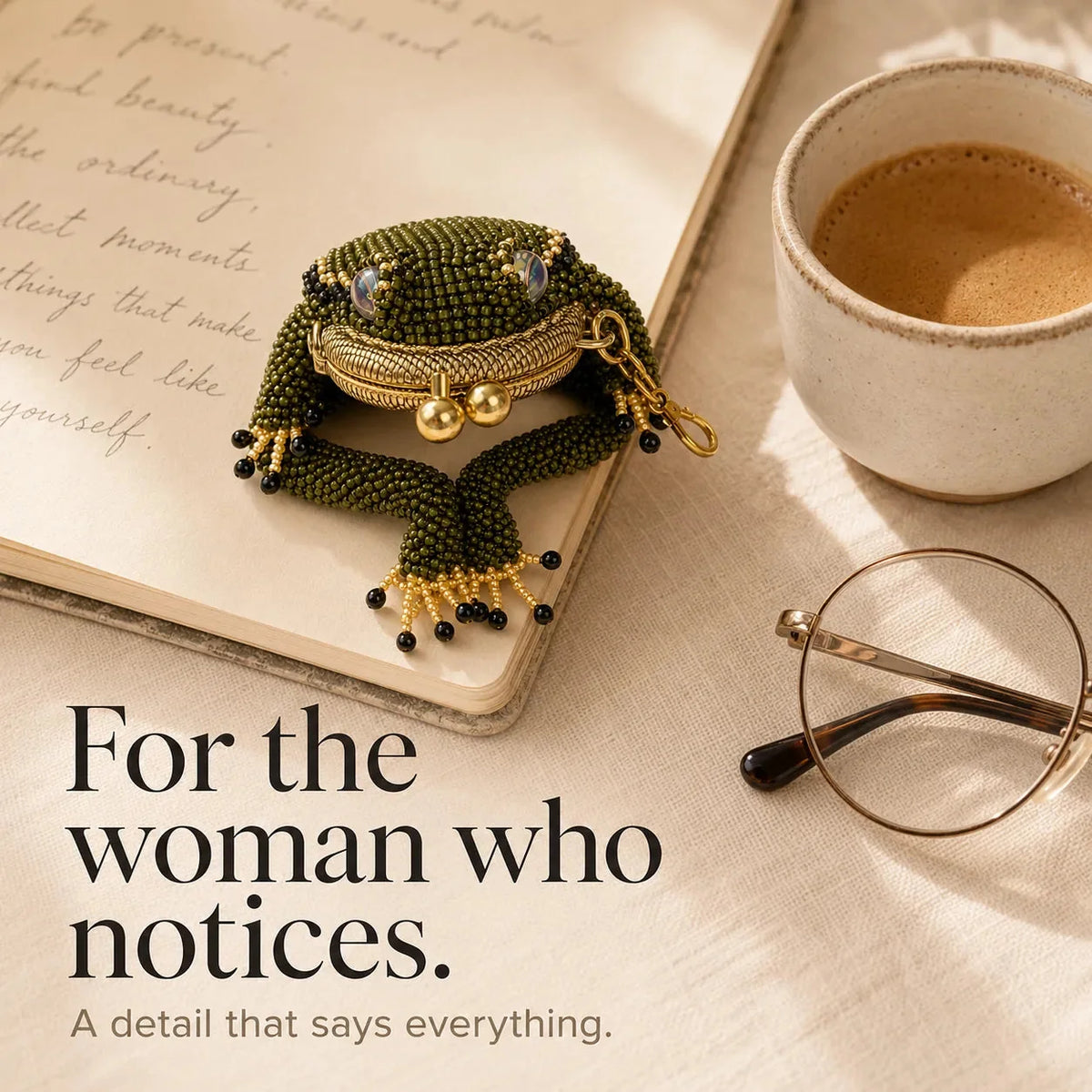 Ribbita – Beaded Frog Coin Purse