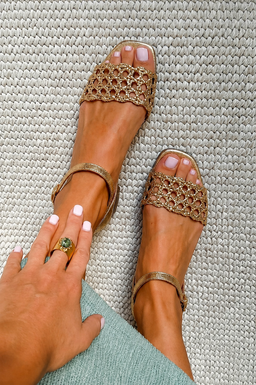 Aurora™ | Golden Sandals: Summer Enchantment