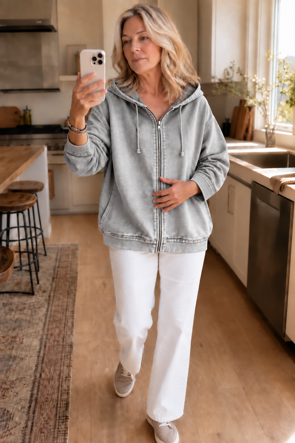 Rethread – Washed Relaxed Zip-Up Hoodie