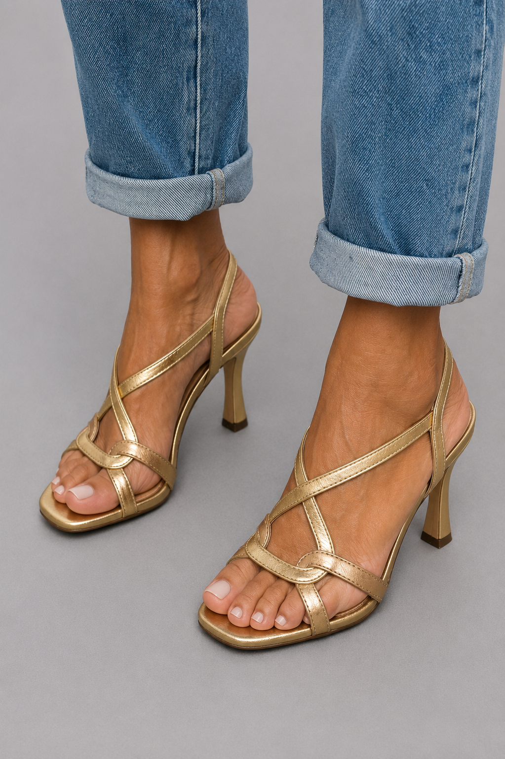 Soleil™ | Gold Sandals, Summer Charm