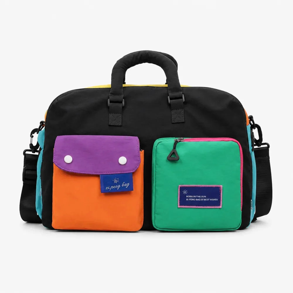 Solara – Color Block Weekend Bag with Crossbody Strap