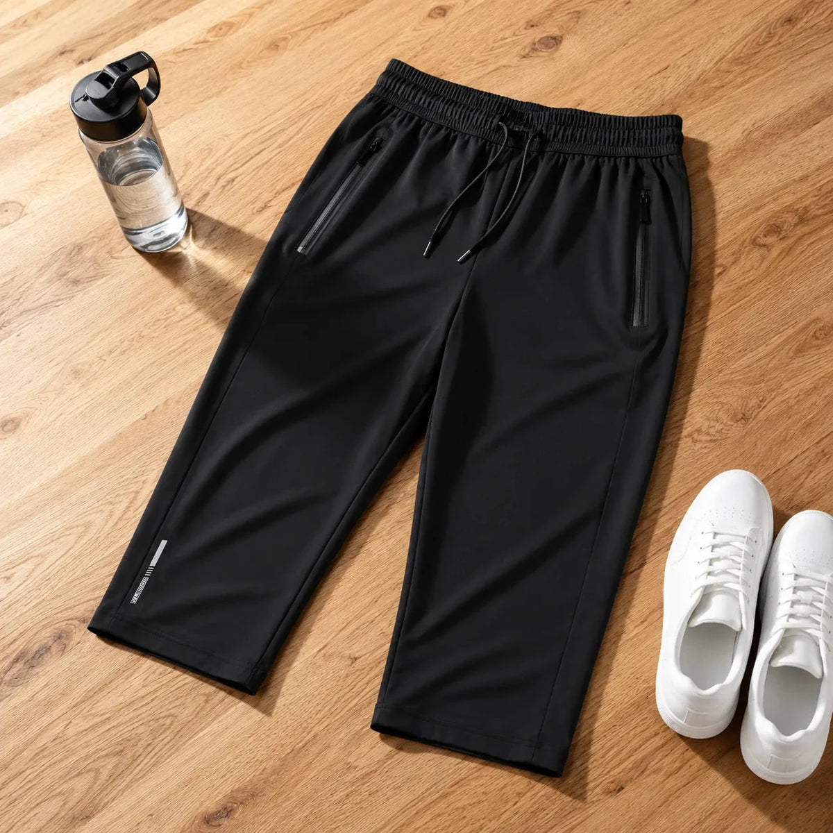 Movella – Stretchy Capri Pants with Zip Pocket for Women