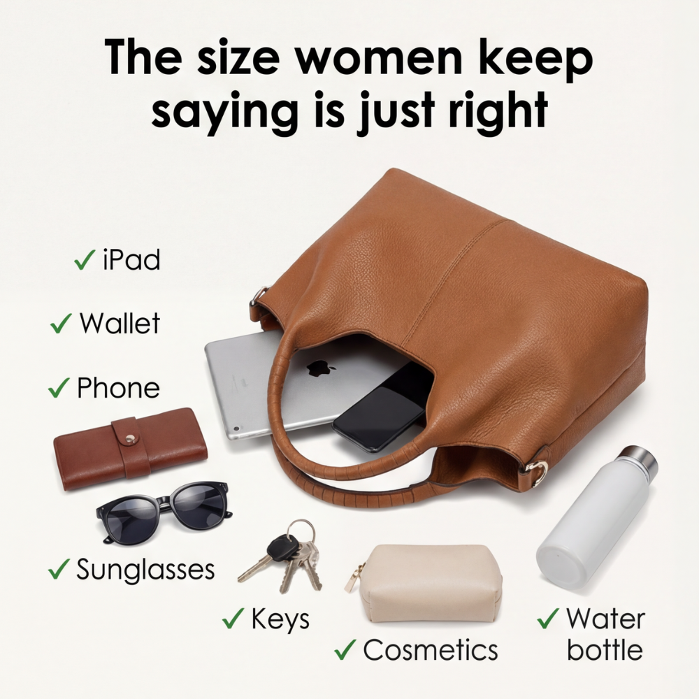 Carrina Soft Leather Everyday Hobo Bag