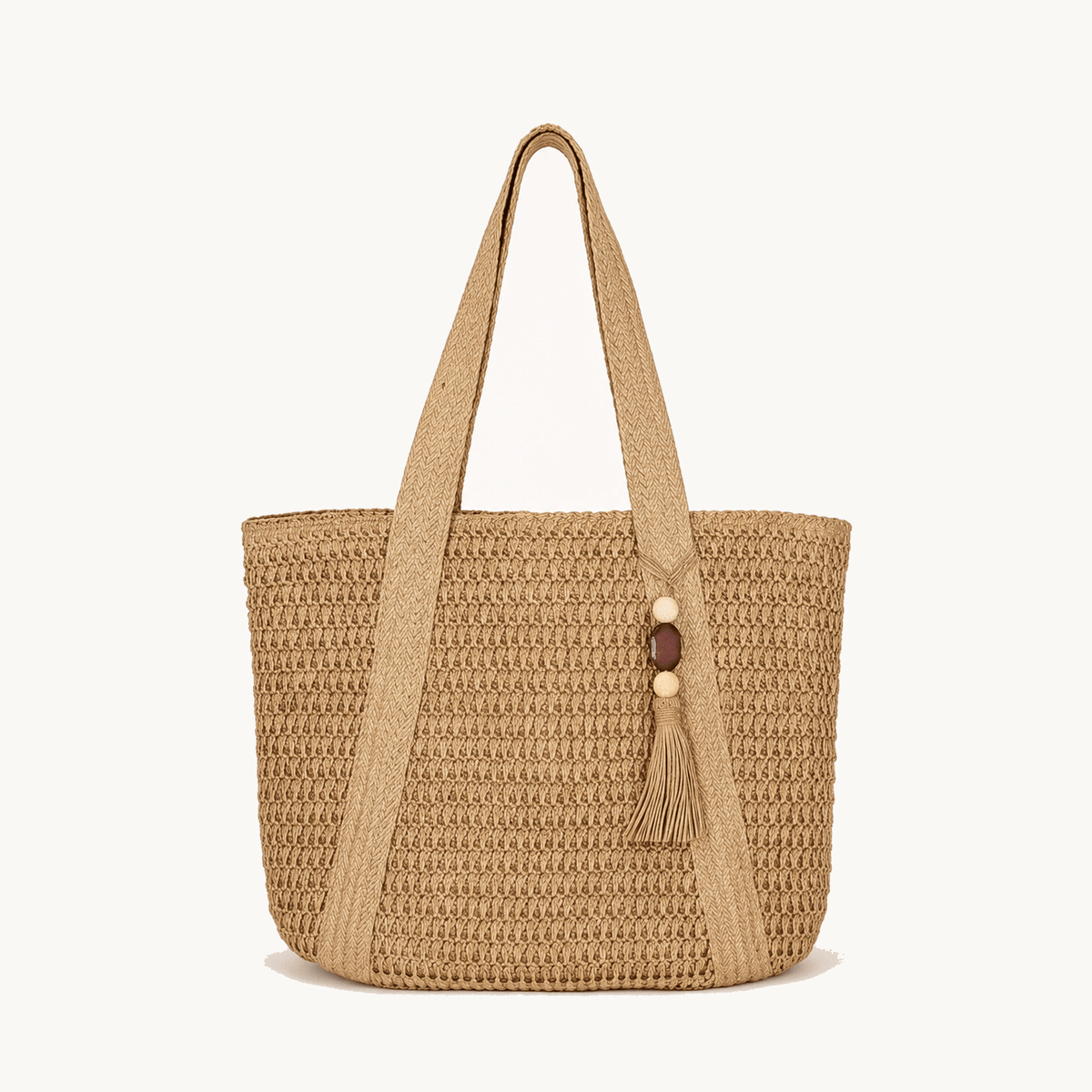 Solenne – Handwoven Straw Tote with Zip Lining