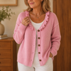 Wearbella – Ruffle Collar Stretch-Knit Cardigan