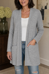 Wearbella – Eyelet Waterfall Open-Front Cardigan