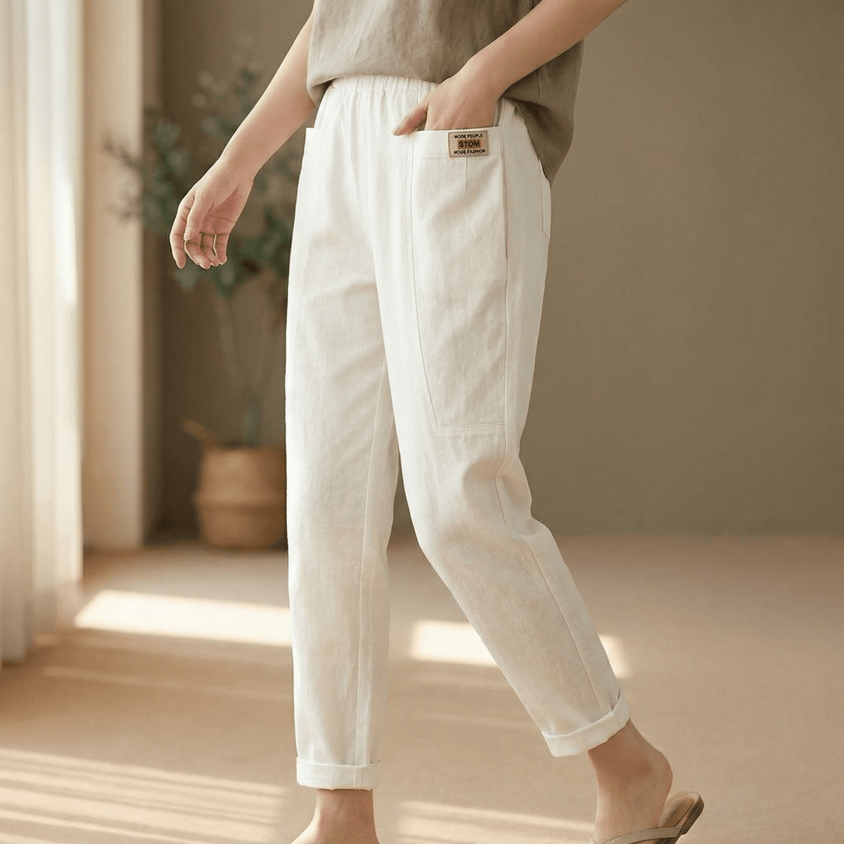 Linara – Cotton Linen Tapered Pants