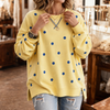 Sunbelle – Polka Dot Ribbon-Tie Neck Sweatshirt