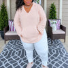 Muslina – Soft V-Neck Hooded Summer Top with Kangaroo Pocket