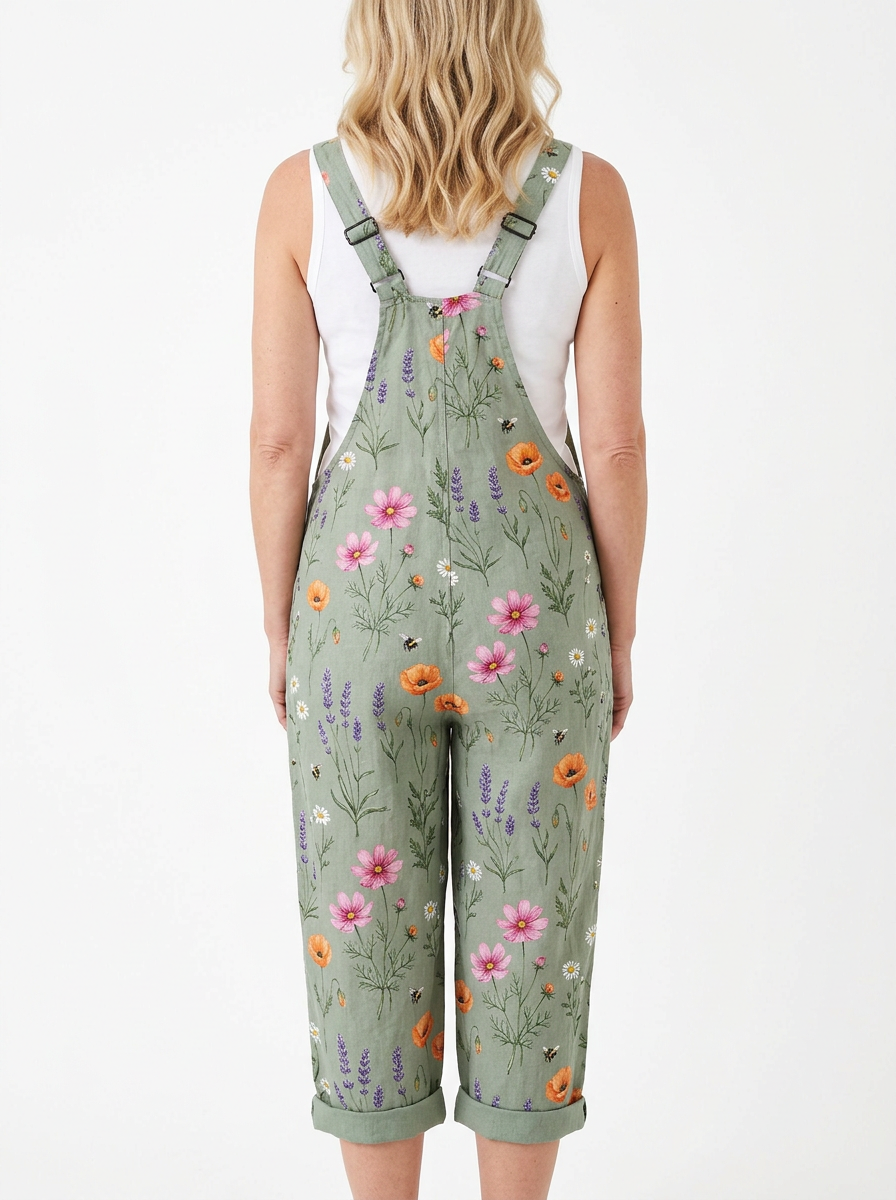 Comfortable Printed Overalls
