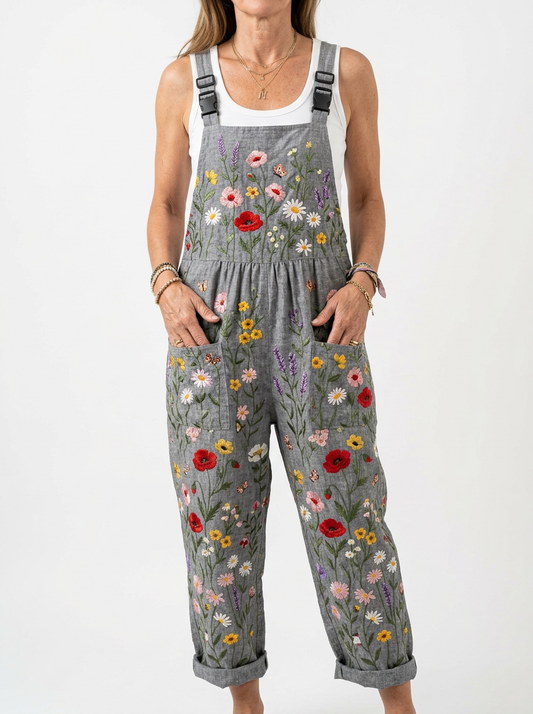 Comfortable Printed Overalls