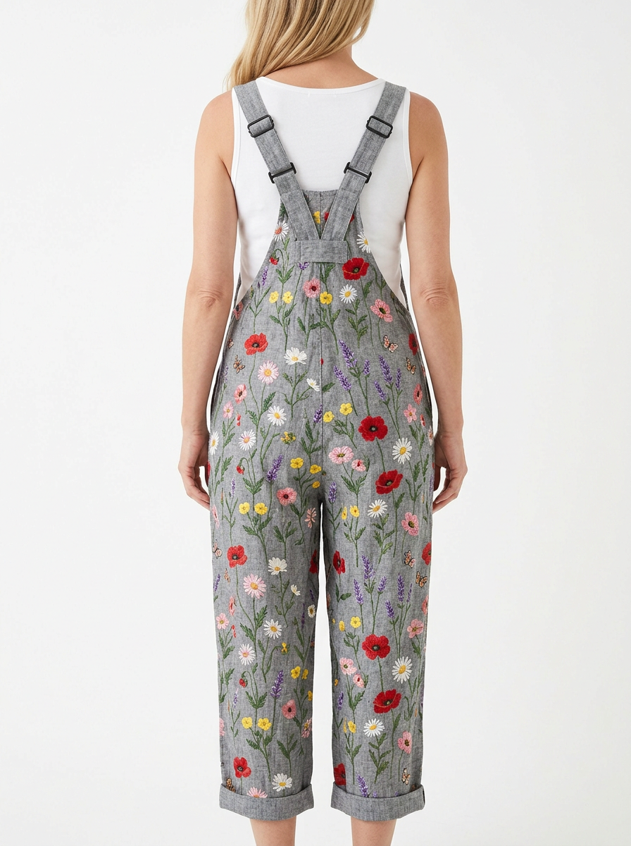 Comfortable Printed Overalls