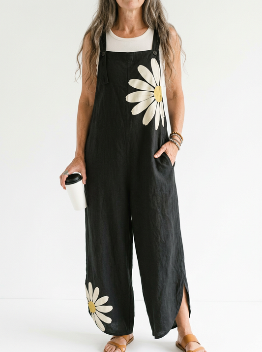 Comfortable Printed Overalls