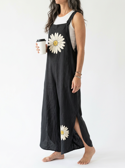 Comfortable Printed Overalls