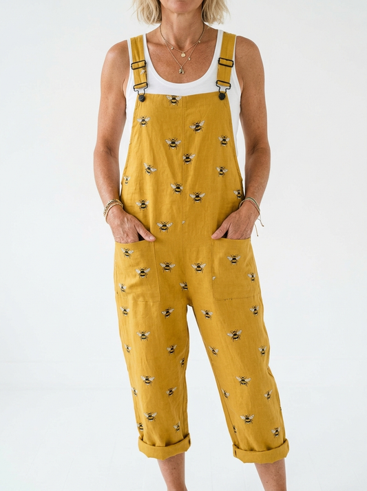 Comfortable Printed Overalls