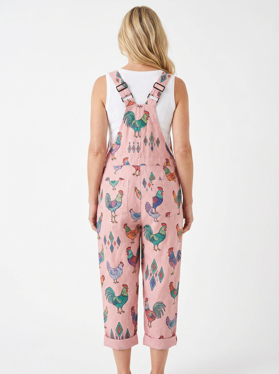 Comfortable Printed Overalls