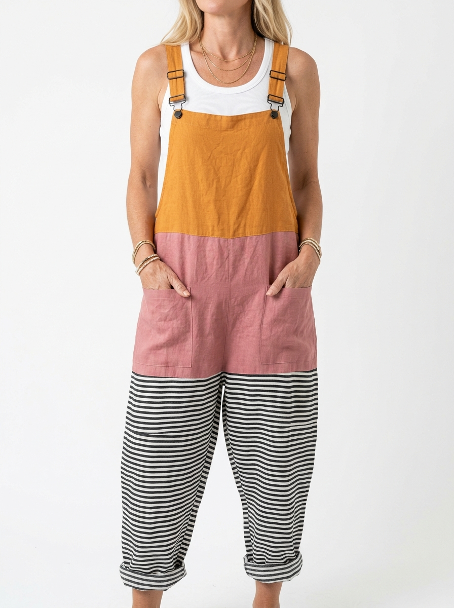 Comfortable Printed Overalls