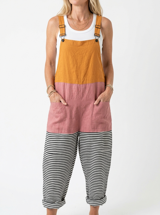 Comfortable Printed Overalls