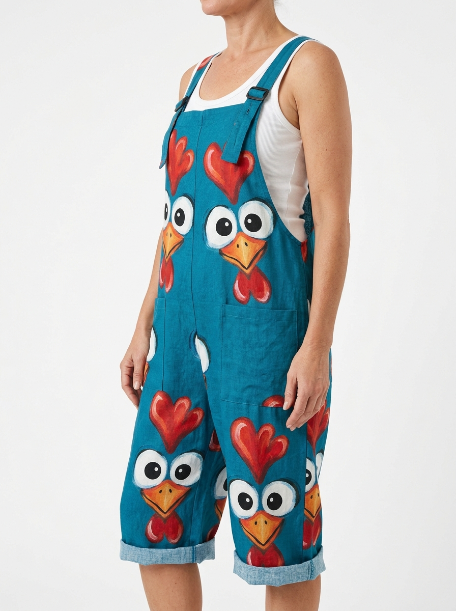 Comfortable Printed Overalls