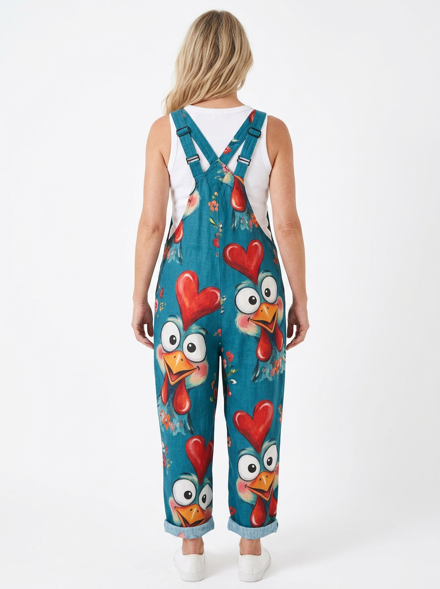 Comfortable Printed Overalls