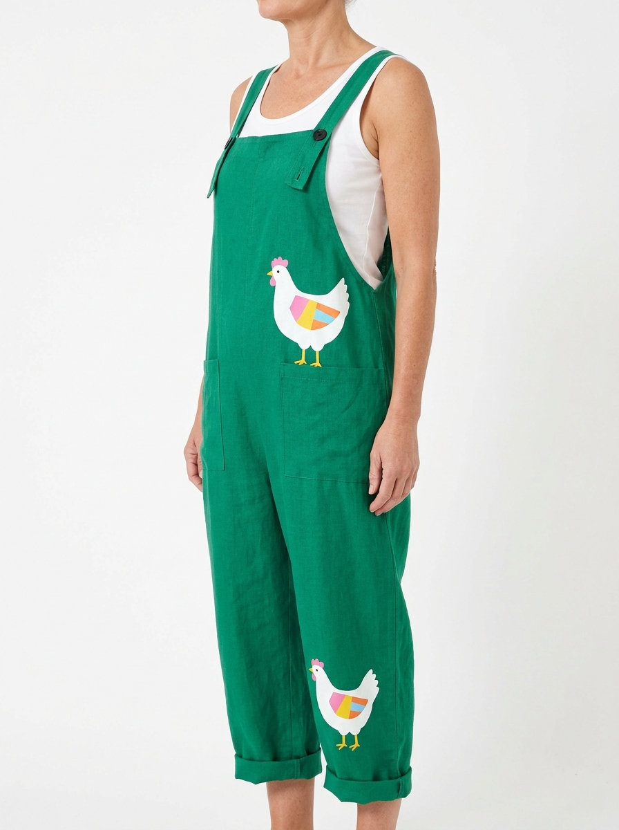 Comfortable Printed Overalls