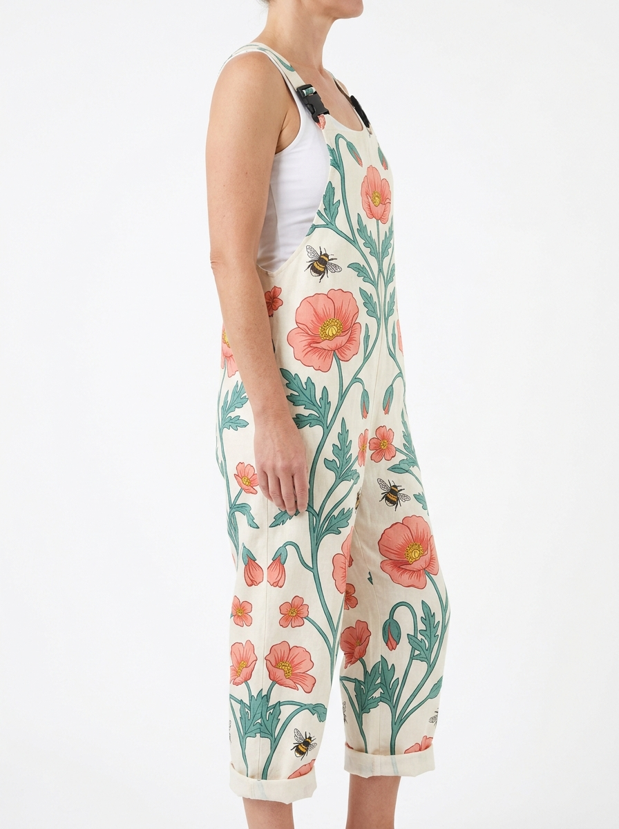 Comfortable Printed Overalls