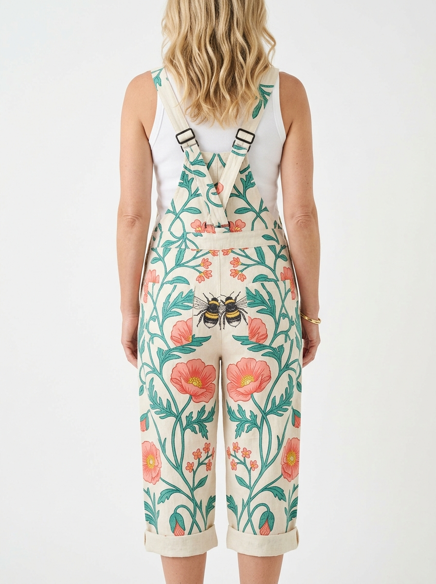 Comfortable Printed Overalls