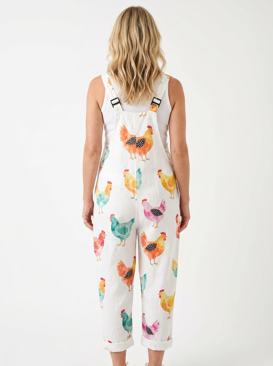 Comfortable Printed Overalls