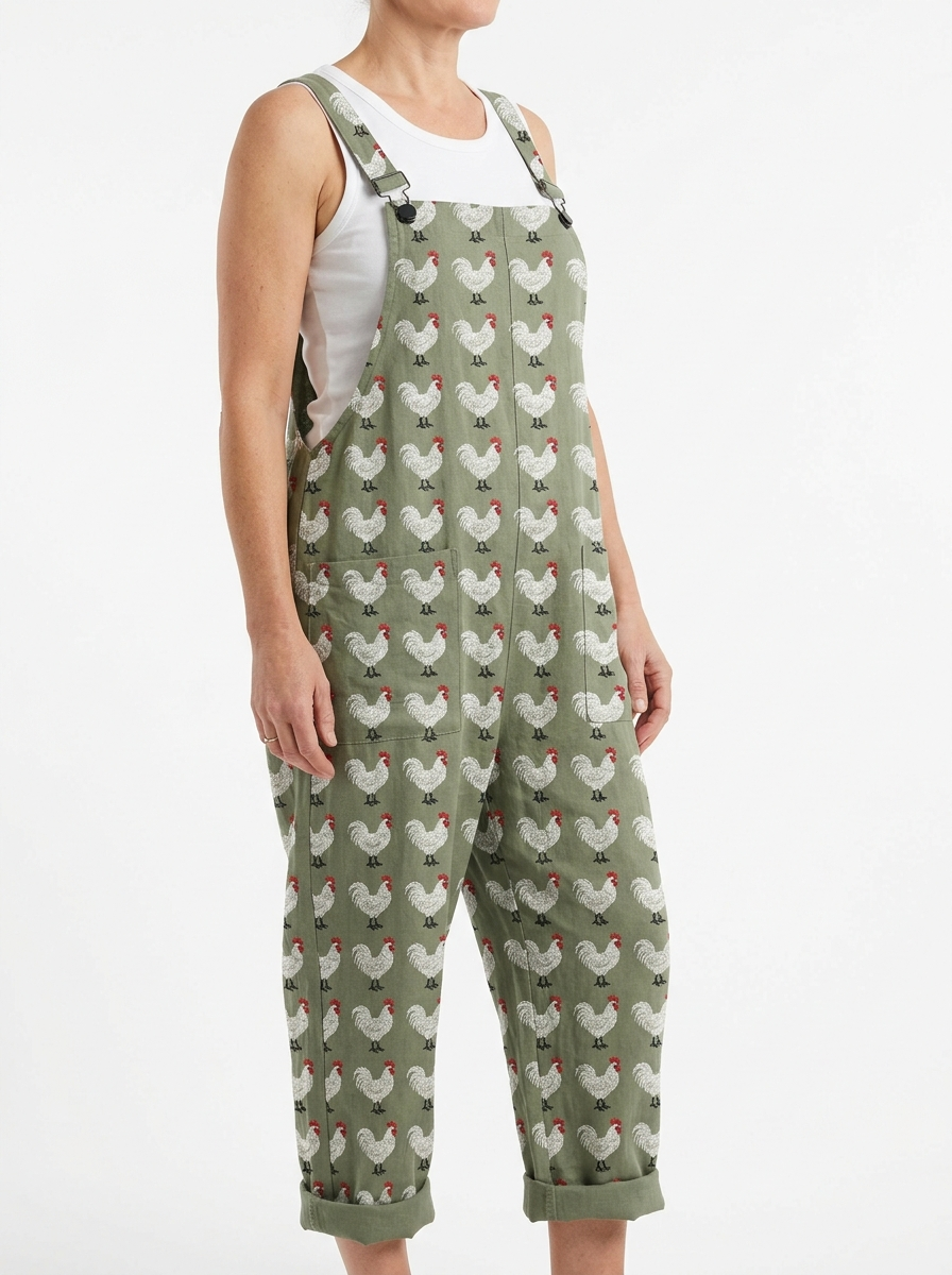 Comfortable Printed Overalls
