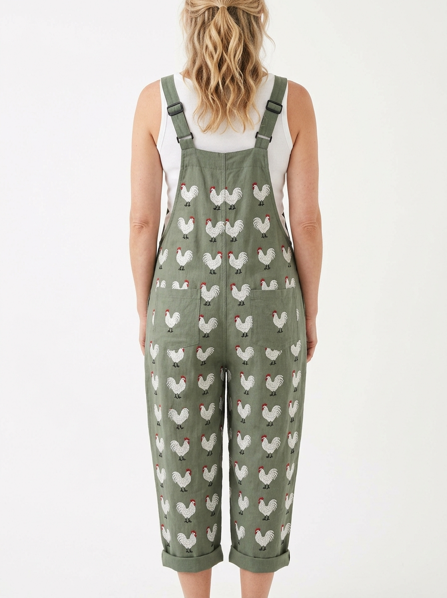 Comfortable Printed Overalls
