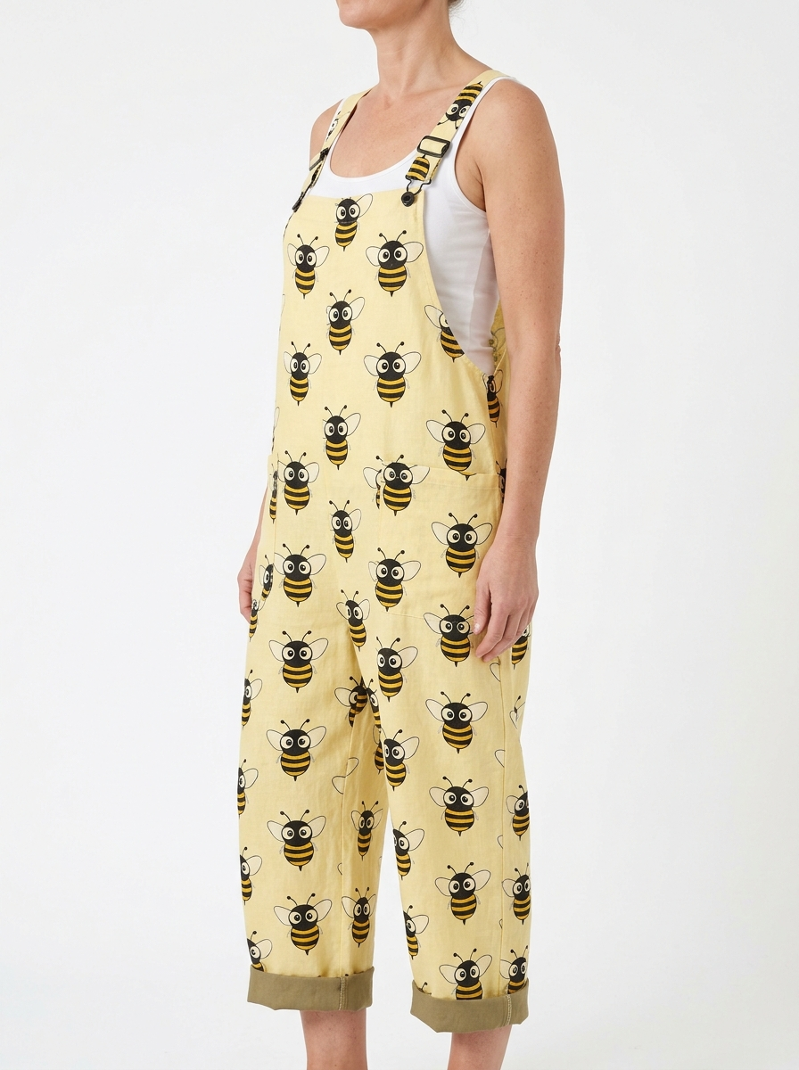 Comfortable Printed Overalls