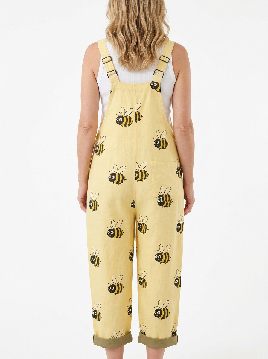 Comfortable Printed Overalls