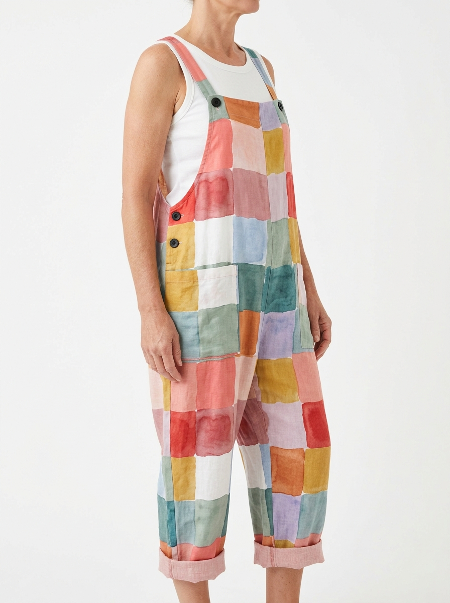 Comfortable Printed Overalls