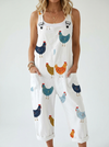 Comfortable Printed Overalls