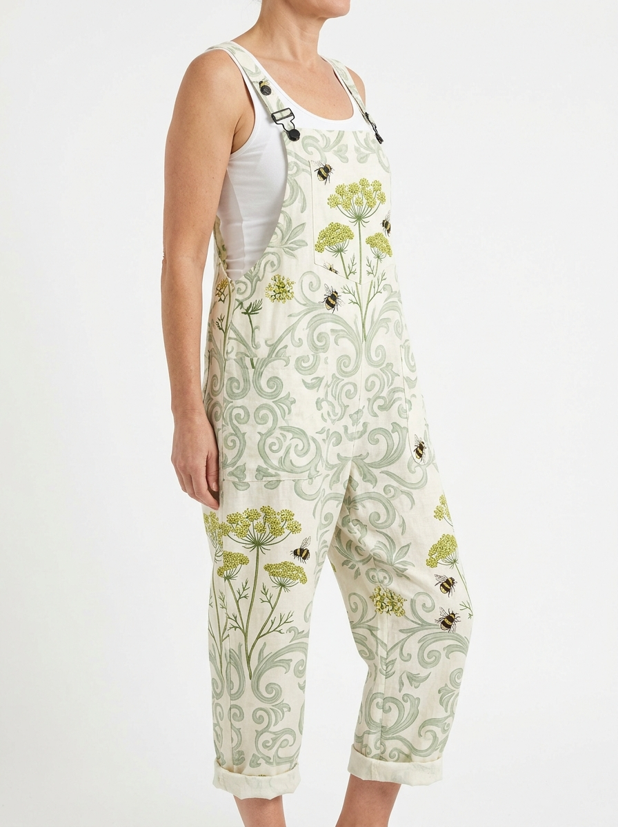Comfortable Printed Overalls
