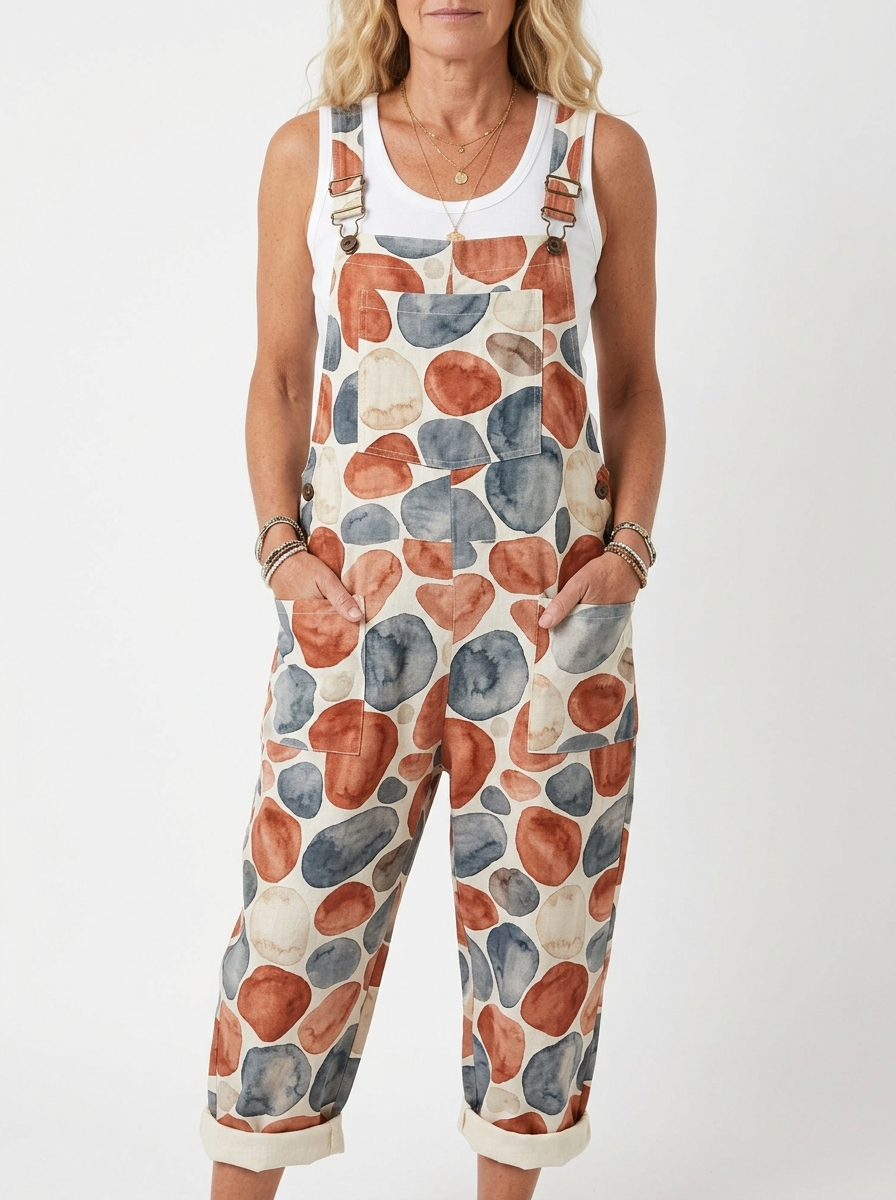 Comfortable Printed Overalls