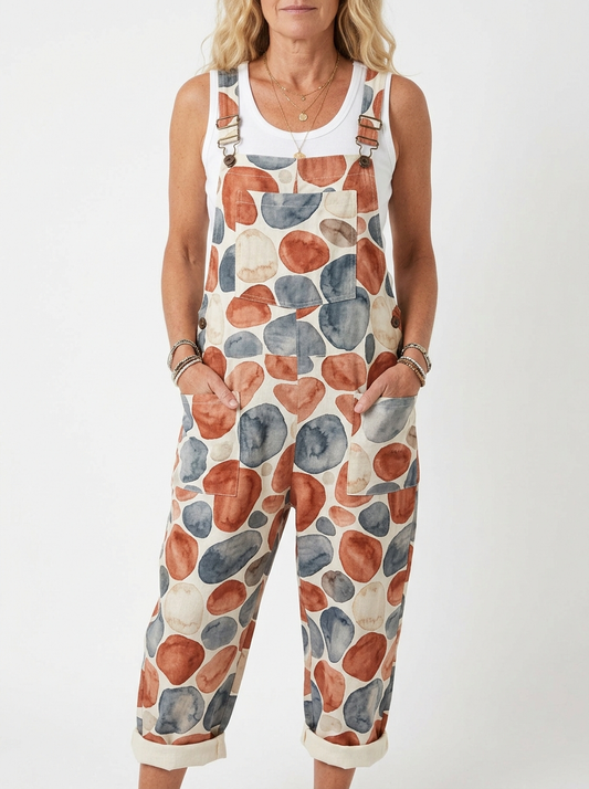 Comfortable Printed Overalls