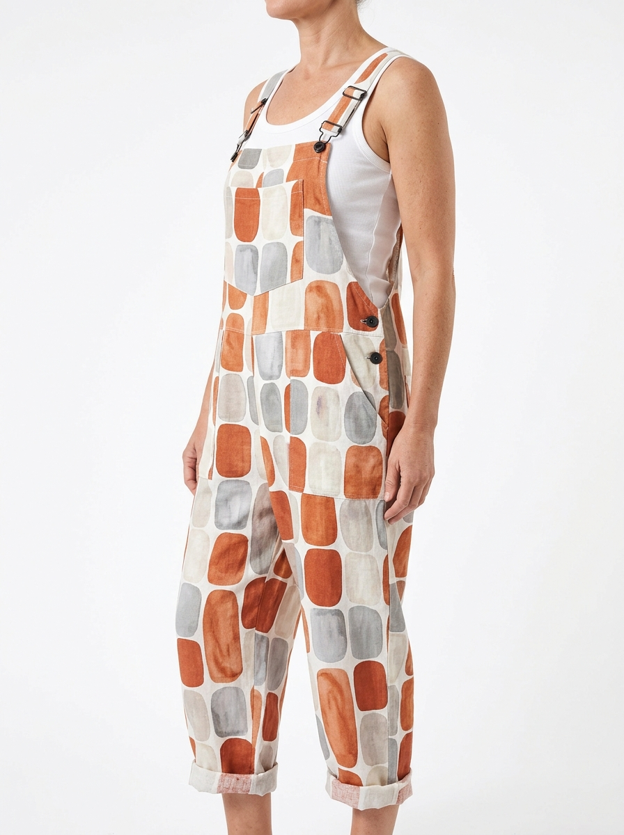 Comfortable Printed Overalls