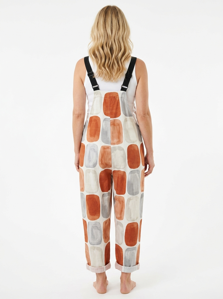 Comfortable Printed Overalls