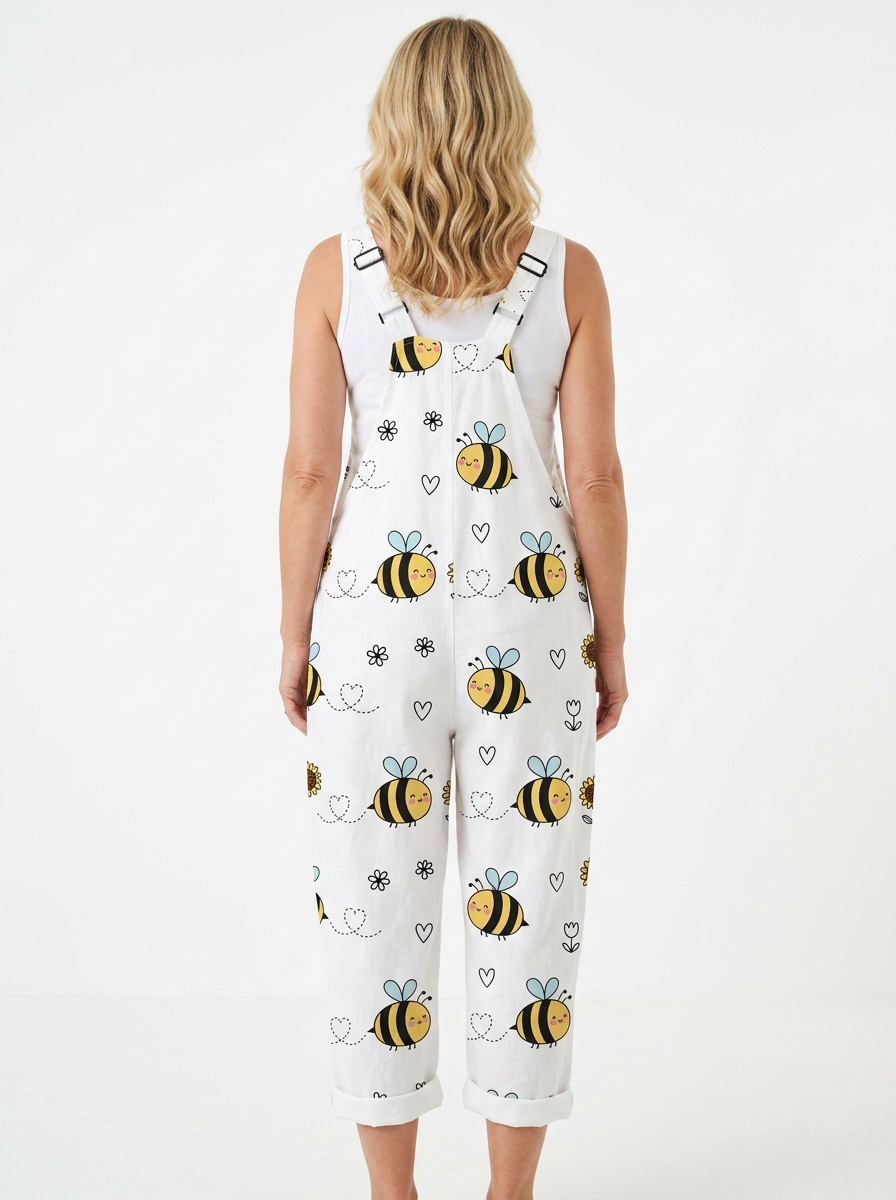 Comfortable Printed Overalls